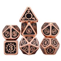 Conj. de dados Metálicos Preto com Cobre - RPG Conj. de dados Metálicos Preto com Cobre - RPG