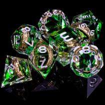 Conj. de Dados Tema "O Senhor dos Anéis" - Verde - RPG