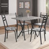 Conj De Mesa Itália Com 4 Cadeiras 1,20m Dark/ Granitado Conj De Mesa Itália Com 4 Cadeiras 1,20m Dark/ Granitado
