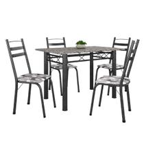 Conj De Mesa Itália Com 4 Cadeiras 1,20m Dark/Granito