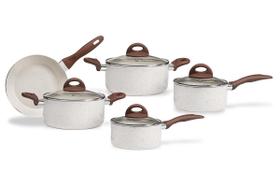 Conj de panela 5 peças com fundo de indução granada vanilla - brinox 4774/101