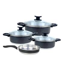 Conj de Panelas de Alumínio Prático Dia a Dia 1 Caçarola, 1 Frigideira e 1 Leiteira