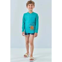 Conj. Dino Camiseta e Sunga Malha UV Dry c/Proteção UV 50+ LucBoo Menino