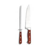 Conj Faca/Chaira Hanzzo Wood Inox Forjado Fullfit Conj Faca/Chaira Hanzzo Wood Inox Forjado Fullfit