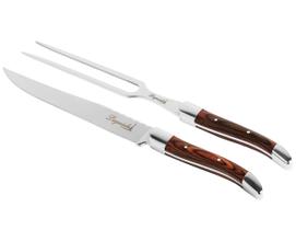 Conj. Faca Garfo Laguiole La Tour Madeira/Aço Marrom 3