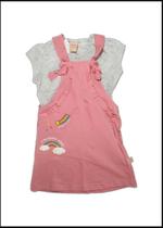 Conj fem blusa m/m salopete rainbow moletinho 1/3