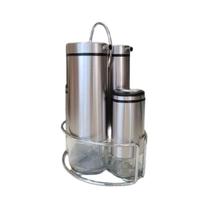 Conj Galheteiro 4pcs C/ Suporte Inox Mimo Style