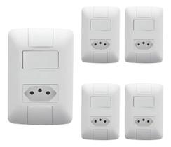 Conj Interruptor Simples 6a + Tomada 2p+t 10a - 5 Un - Tramontina Aria - Branco Conj Interruptor Simples 6a + Tomada 2p+t 10a - 5 Un - Tramontina Aria - Branco