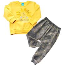 Conj. inverno menino moletom amarelo leão - tam. m Conj. inverno menino moletom amarelo leão - tam. m