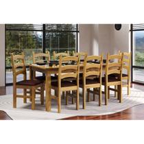 Conj italia c/ 8 cadeiras estofadas verniz nogueira Conj italia c/ 8 cadeiras estofadas verniz nogueira