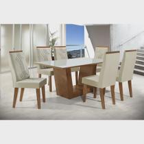 Conj Mesa Art Panta Canela/Off White 160X90 Viena Com Cadeira Luna Conj Mesa Art Panta Canela/Off White 160X90 Viena Com Cadeira Luna