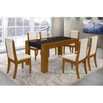 Conj Mesa Art Panta Vicenza Canela Rústico/Preto C/Cadeira Ravena Conj Mesa Art Panta Vicenza Canela Rústico/Preto C/Cadeira Ravena