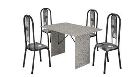 Conj. Mesa Atena 1,20 Granito + 4 Cadeiras Geométricas BM Conj. Mesa Atena 1,20 Granito + 4 Cadeiras Geométricas BM