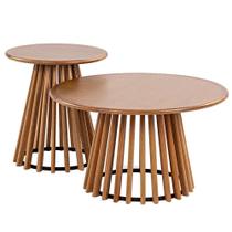 Conj. Mesa Lateral + Mesa de Centro Dover Verniz Avelã - 72749 Conj. Mesa Lateral + Mesa de Centro Dover Verniz Avelã - 72749