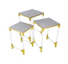 Conj. Mesaninos Metal Dourado Acrilico Alto Padrão Luxo Conj. Mesaninos Metal Dourado Acrilico Alto Padrão Luxo