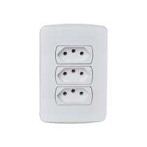 Conj.miluz schneider 3 tomadas 2p+t 10a 250v horiz.bco Conj.miluz schneider 3 tomadas 2p+t 10a 250v horiz.bco