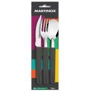 Conj. misto garfo/faca/colher 3pc preto - simonaggio