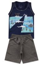 Conj Ocean Ship - Regata M.M c/ Short em Moletinho Conj Ocean Ship - Regata M.M c/ Short em Moletinho