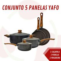 Conj Panelas Antiaderente Revestida Nanocerâmica 5 Peças