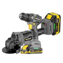 Conj. Parafusadeira e Furadeira 21V + Esmerilhadeira 21V Motor Tipo Brushless