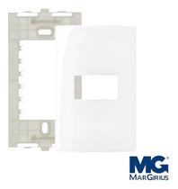 Conj Placa 4x2 1 Posto Horiz Branco com Suporte Sleek Conj Placa 4x2 1 Posto Horiz Branco com Suporte Sleek