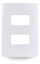 Conj Placa 4x2 2 Postos Horiz Sep Branco com Porte Sleek