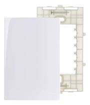 Conj Placa 4x2 Cega Branco com Suporte Sleek