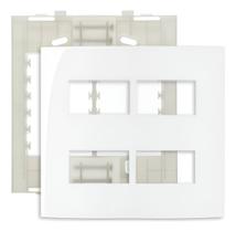 Conj Placa 4x4 4 Postos Horiz Sep Br com Suporte Sleek