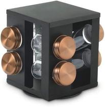 Conj porta condimentos aj19185 bronze 8pcs giratorio mimo style