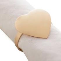 Conj Porta Guardanapo 04pc zamac heart dourado 4x3,5cm Lyor 1903
