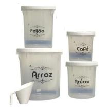 Conj Potes Mantimento Redondo C/ Rosca Nitron 4 Pç + Medidor