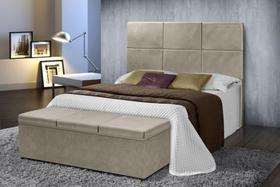 Conj Quarto Cabeceira Recamier Bau Lais 6746 Queen