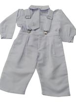 Conj Suspensório Social Branco Infantil Gbb Meninos . Super Elegante para Batizado e Festa.