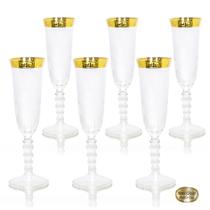 Conj Taças Champagne Cristal Italiano Ouro Prensado Grego Conj Taças Champagne Cristal Italiano Ouro Prensado Grego