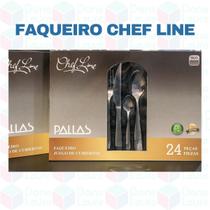 Conj. Talheres 24 peças Garfo Faca Colher Sobremesa Inox Chic