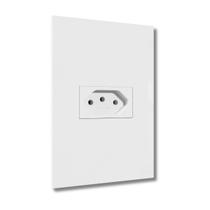 Conj. Tomada Recta 10a Com Placa Horizontal Branca - B.lux