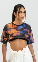 Conj. top e cropped tule touch Conj. top e cropped tule touch