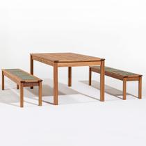 Conj Trama Mesa + 02 Bancos Corda Oliva Jatobá 180cm - 78587