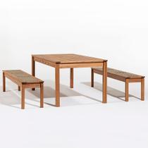 Conj Trama Mesa + 02 Bancos Corda Rami Jatobá 180cm - 78586