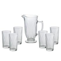 Conj. Triangle 6 copos de vidro de 270 ml e 1 jarra de 1 litro - BON GOURMET- Ref.28137