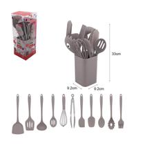 Conj Utensilios 12pcs C/ Suporte Fendy Ivory Silicone Wellmix