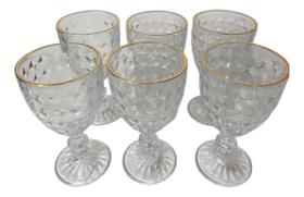 Conju De 6 Tç De Vidro Para Água Com Fio De Ouro Roman Wolff