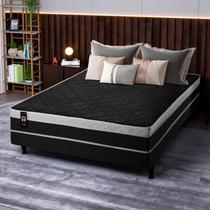 Conjugado Casal Dallas D28 Ortopédico 138x188x56 Preto - King House Conjugado Casal Dallas D28 Ortopédico 138x188x56 Preto - King House