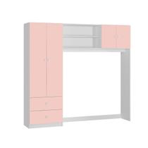 Conjugado Quarto Infantil Branco Com Rosa Ternura 4 Portas 2 Gavetas Peternella