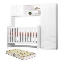Conjugado Ternura com Berço Amore Branco e Colchão Supreme - Peternella Móveis