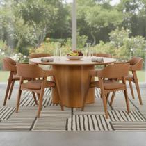 Conjunro Jantar Mesa Palmas Redonda c/ 6 Caderias Linha Alta