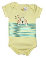 Conjuntinho 3 Peças Body Infantil Bebê Estampada Cachorrinho Leve Confortável Primavera Verão Kiko Baby