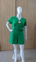 Conjuntinho de linho plus size tam G2 VERDE Conjuntinho de linho plus size tam G2 VERDE