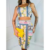 Conjuntinho Feminino Saia Midi Verão