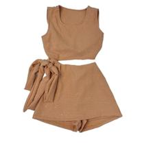 Conjuntinho Infantil Verão Estilo Macacão Amarração Lançamento Conjuntinho Infantil Verão Estilo Macacão Amarração Lançamento